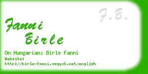 fanni birle business card